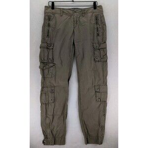 Athleta Cargo Hiking Jogger Pants Army Green Zip Pockets Size 10 Tactical Style